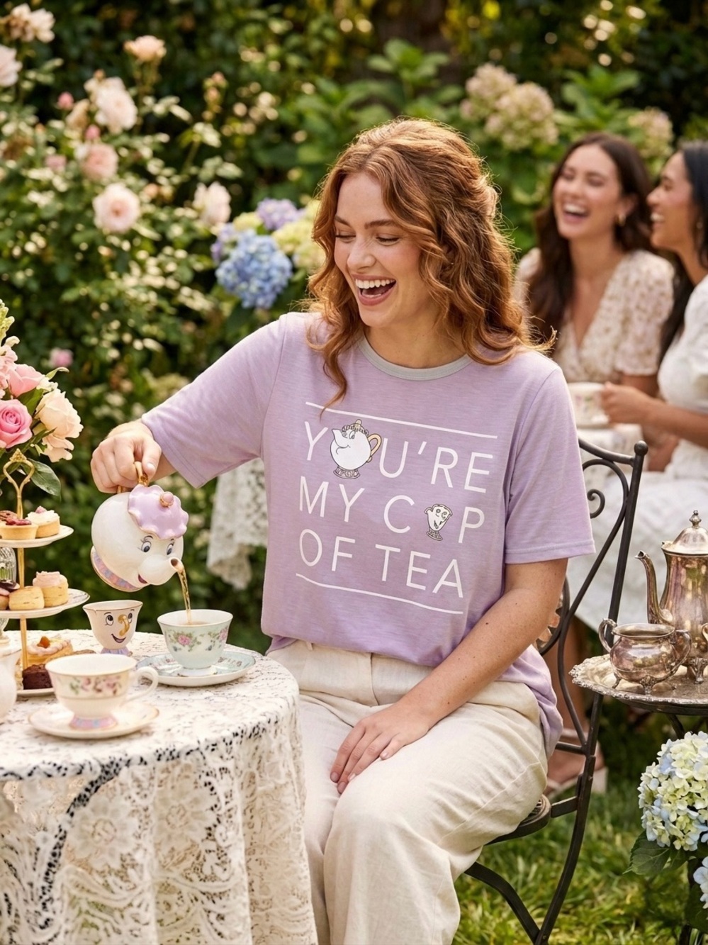 EUC Disney "You’re my Cup of Tea🫖 Mrs Potts/Chip Graphic Sleep💤TOP ONLY” Lav🪻XL
